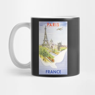 Retro poster - travel - vintage - Paris Mug